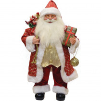 24.5 in. Snazzy Standing Santa Claus Christmas Figure with Ornament and Gifts