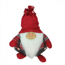14 in. Charcoal Gray and Red Doug Gnome Christmas Tabletop Decoration