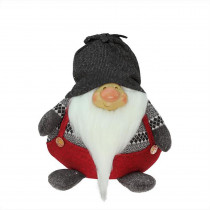 14 in. Red and Charcoal Gray Dan Gnome Christmas Tabletop Decoration