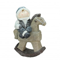 18 in. Sparkly Little Boy on Rocking Horse Decorative Christmas Tabletop Figure