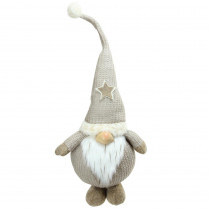 29.5 in. Plush and Portly Champagne Gnome Decorative Christmas Tabletop Figure