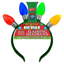 4-LED Multi Colored Holiday Big Bulb Flashing Headbands