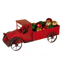 18.5  in. L Red Metal Antique Truck