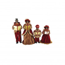 15 in. to 18 in. African American Victorian Carolers with Caroling Books, (4-Set)