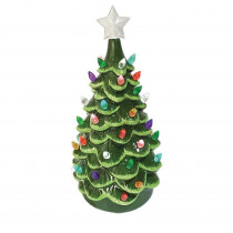 14 in. Christmas Green Ceramic Tree with Lights