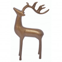 18 in. Aluminum Decorative Reindeer in Gold