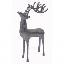 18 in. Aluminum Decorative Reindeer in Antique Silver
