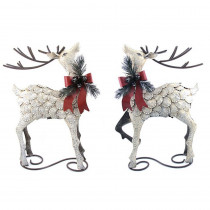 Set of 2 Christmas Reindeer Figurines