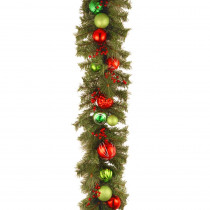 Decorative Collection 6 ft. Red and Green Garland