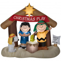 Holiday 6 ft. W Pre-lit Peanuts Nativity Scene