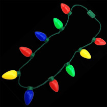 10-Light LED Multi-Color Holiday Big Bulb Flashing Necklace