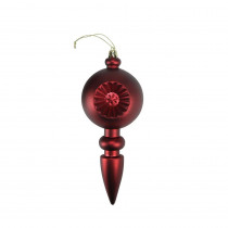 7.5 in. Matte Burgundy Retro Reflector Shatterproof Christmas Finial Ornaments (4-Count)