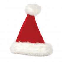 17 in. Plush Red and White Santa Hat