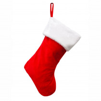 17 in. Fabric Red and White Hang Right Stocking