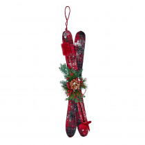 22 in. Hanging Plaid Snow Skis