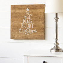 16 in. Christmas Wood Wall Art with Christmas Tree Design