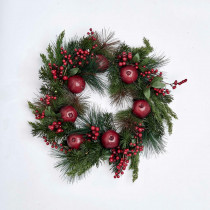 21 in. Pomegranate and Berry Wreath on Natural Twig Base