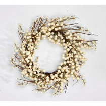 19 in. White Berry Wreath