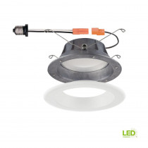 Commercial Electric High Ceiling 6 in. White Integrated LED Recessed with Changeable Trim Ring