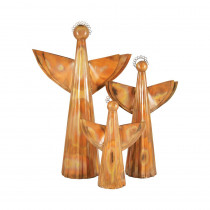 Titan Lighting 20 in., 16 in. and 11 in. Iron In Burned Copper Decorative Choir Angels (Set Of 3)