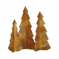 Titan Lighting Rustique 19 in., 16 in. and 13 in. Iron In Hammered Burned Copper Decorative Christmas Trees (Set Of 3)