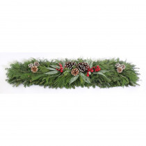 Cottage Farms Direct 4 ft. Mixed Christmas Blueberry Fresh Evergreen Mantle Piece Garland