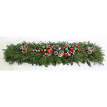 Cottage Farms Direct 4 ft. Mixed Christmas Splendor Fresh Evergreen Mantle Piece