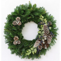 Cottage Farms Direct 24 in. Fresh Christmas Blueberry Fraser Fir Evergreen Wreath