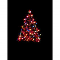 Crab Pot Trees 2 ft. Indoor/Outdoor Pre-Lit Incandescent Artificial Christmas Tree with Green Frame and 100 Multi-Color Lights