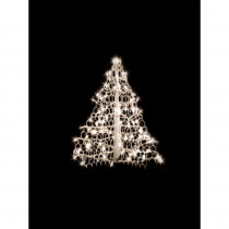 Crab Pot Trees 2 ft. Indoor/Outdoor Pre-Lit Incandescent Artificial Christmas Tree with White Frame and 100 Clear Lights