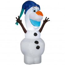 Disney 3.51 ft. Pre-lit Inflatable Olaf with Norwegian Hat Airblown