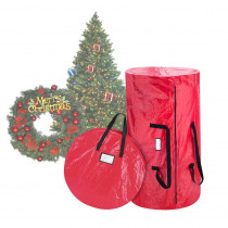Elf Stor Red Extra-Large Artificial Tree and Wreath Storage Bag for Trees up to 9 ft. Tall