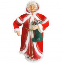 Fraser Hill Farm 36 in. Dancing Mrs. Claus with Hooded Cloak and Stocking