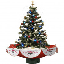 Fraser Hill Farm 29 in. Snowing Musical Christmas Tree with Red Base and Snow Function