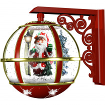 Fraser Hill Farm 16 in. Musical Wall-Mount Globe Featuring Santa Scene and Snow Function