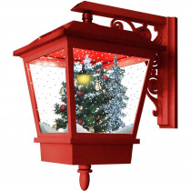 Fraser Hill Farm 18 in. Musical Wall-Mount Lantern Featuring Christmas Tree Scene and Snow Function