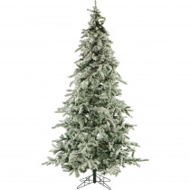 Fraser Hill Farm 7.5 ft. Unlit Flocked Mountain Pine Artificial Christmas Tree