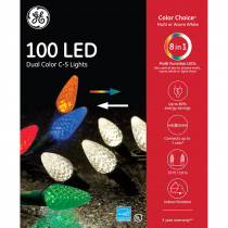 GE Color Choice Dual Color (Warm White / Multi) LED 100-Light C5 Diamond Cut Color Choice Light Set
