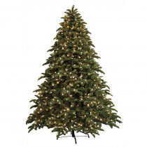 GE 7.5 ft. Just Cut Noble Fir EZ Light Artificial Christmas Tree with 800 Color Choice LED Lights