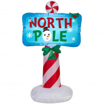 Gemmy 26.38 in. D x 16.93 in. W x 42.13 in. H Inflatable Outdoor North Pole Sign