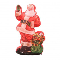 Gemmy 46.46 in. W x 29.53 in. D x 83.86 in. H Inflatable Photorealistic Classic Illustrated Santa with Gift Sack