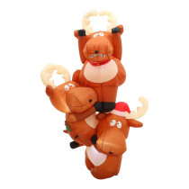 Gemmy 51.18 in. D x 29.53 in. W x 90.16 in. H Inflatable Reindeers Hanging From Roof
