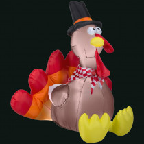 Gemmy 61.42 in. L x 51.18 in. W x 59.84 in. H Inflatable Turkey