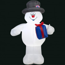 Gemmy 27.56 in. L x 20.47 in. W x 42.13 in. H Inflatable Frosty with Present