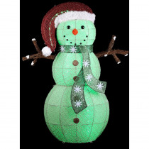 Gemmy 34 in. W x 13.50 in. D x 50 in. H Color Changing Frosted Snowman