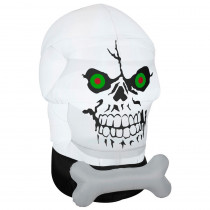Gemmy 58.27 in. W x 39.37 in. D x 66.14 in. H Inflatable Gotham Skull
