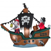 Gemmy 10 ft. Animated Inflatable Skeleton Pirate Ship