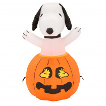 Gemmy 36 in. Inflatable Snoopy in Pumpkin with Woodstock