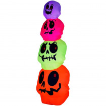 Gemmy 32.68 in. W x 32.68 in. D x 96.06 in. H Inflatable Neon Skulls Stack
