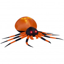 Gemmy 8.00 ft. W Pre-Lit Inflatable Projection Whirl-a-Motion-Black/Orange Spider (White) Airblown